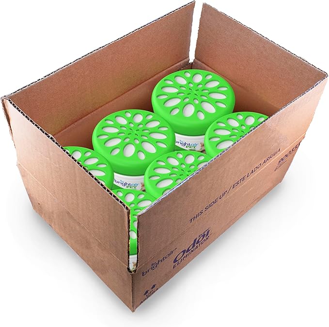 Bright Air 14 oz. Super Odor Eliminator, for Medium-Size Spaces, Cool Citrus Scent, Case of 6, Air Freshener, Natural Essential Oils, Lasts Up to 90 Days Each