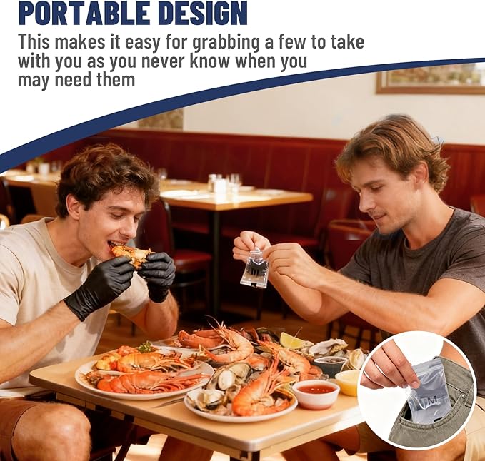 Disposable Nitrile Gloves 5mil, Individually Wrapped 40 Pairs (80 Gloves), Latex Free, Powder Free, Strong Durable Gloves for Food Prep, Cleaning, Automotive, Industrial, Travel Use X-Large