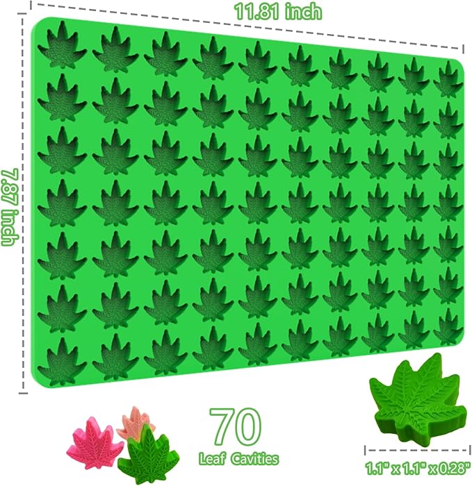 Leaf Silicone Molds For Chocolate Gummy Candy, Leaf Wax Melts Molds with Scraper (leaf)