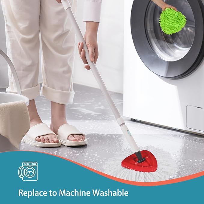 12 Pack Mop Replacement Heads for O-Ceda Mop Replace Head EasyWrin Spin Mop Heads Replacements, Microfiber Spin Mop Refills, Cleaning Mop Head for Living Room and Bath