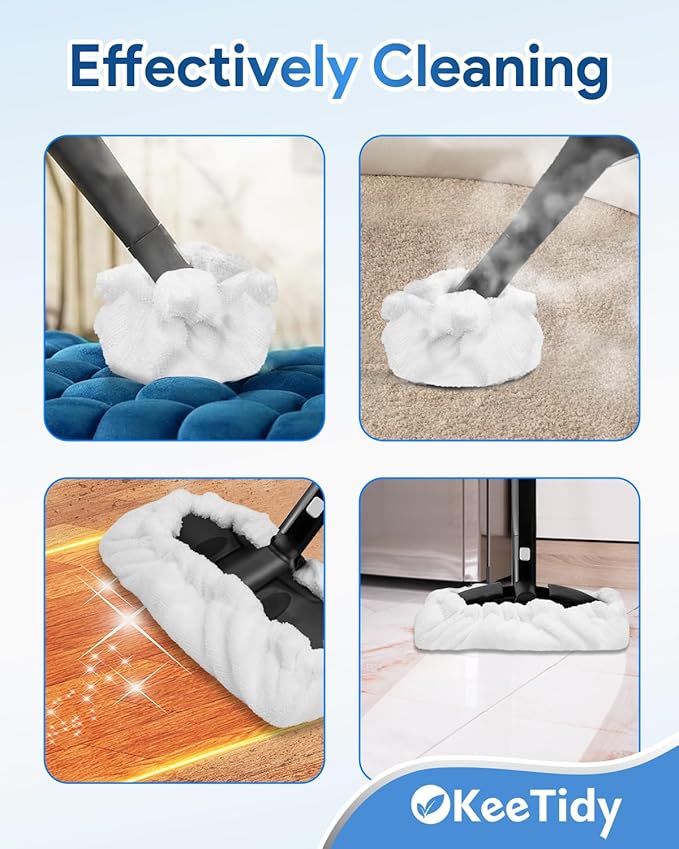 6 Pack Steam Cleaner Attachments Compatible with Dupray Neat Steam Cleaner & Compatible with McCulloch Steam Cleaner 2 Large Rectangle+4 Small Triangle Bonnets Reusable Microfiber Mop Pads Accessories