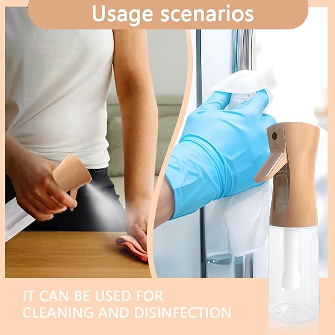 Spray Bottle for Hair Continuous Ultra Fine Mist (200ml) 360° Multi Spray Bottle for Plants, Cleaning, Skin Care Leakproof & Durable 1 Pack