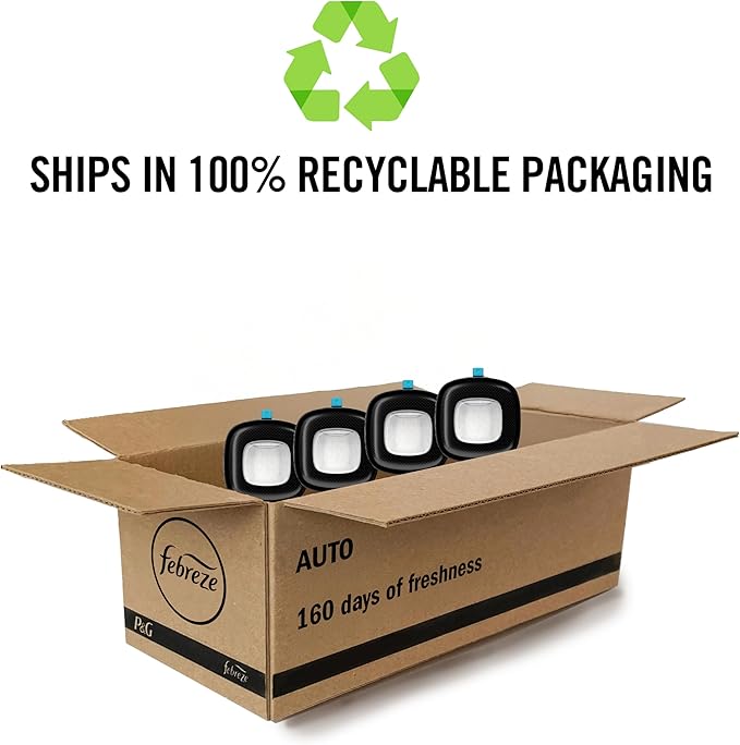 Febreze Car Air Freshener Vent Clip Old Spice Scent, .07 oz. Car Vent Clip, Pack of 4