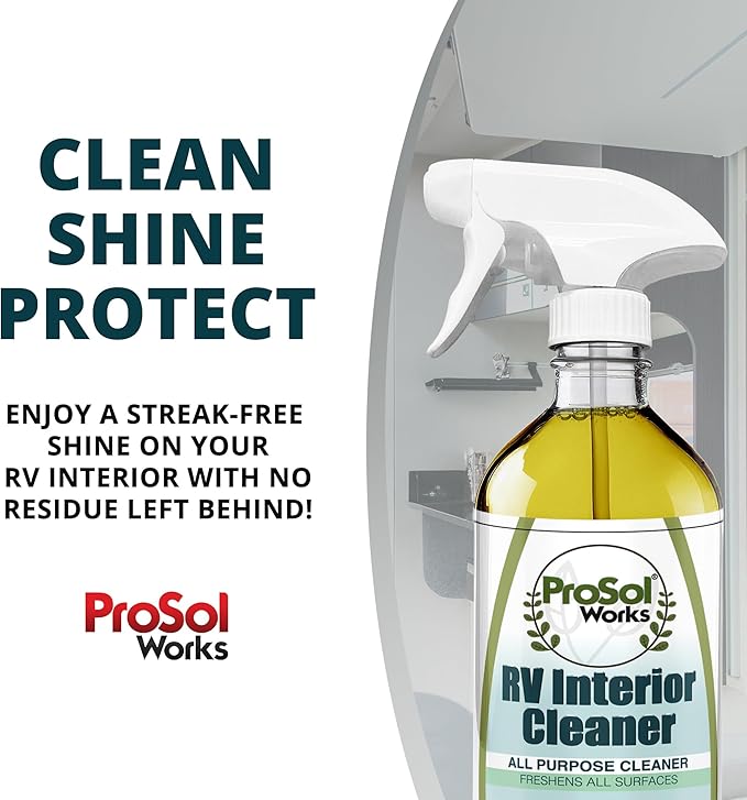 RV Interior Cleaner 16 oz - Camper All Purpose Cleaner for RVs, Toilet, Countertops, Flooring, Upholstery, Fabric, Leather & More - Natural Clean - Safe on All Surfaces