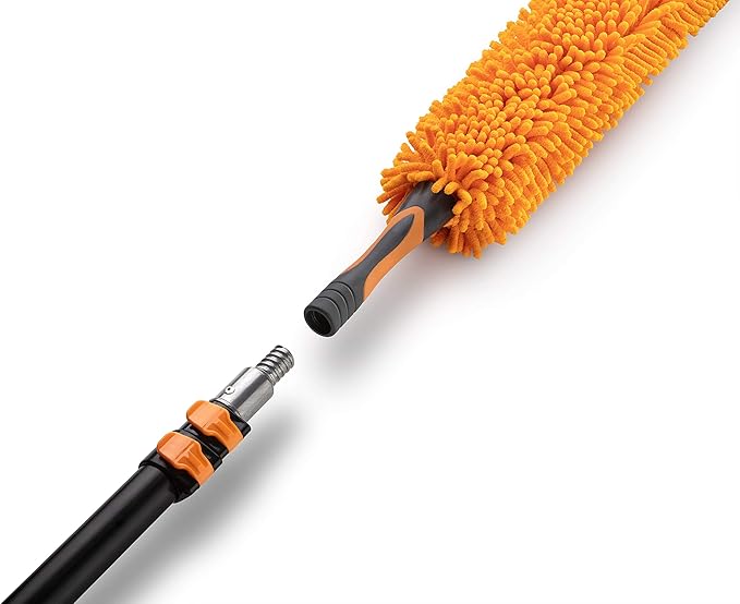 Long Handle Duster for Cleaning // Extendable Microfiber Duster with Extension Pole 18-60" // Washable, Bendable & Flexible Ceiling Fan Cleaner Duster // Telescopic Cleaning Tool for High Ceilings