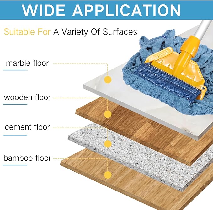 Lallisa 4 Pcs Commercial Mop Head Replacement Tube Microfiber Industrial Looped End Mop Heads Refill for Floor Cleaning for Home Commercial Industrial Use(Medium,Blue)