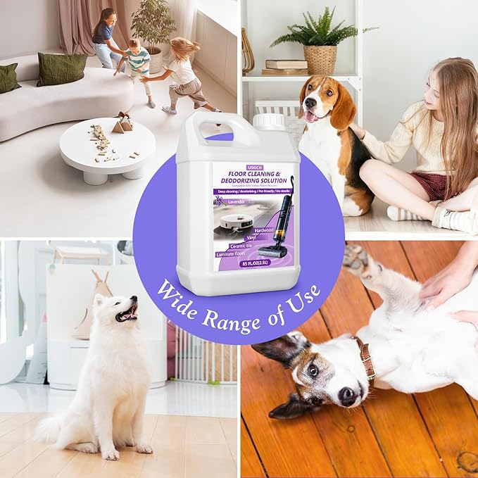 Floor Cleaning Solution- 85 FL OZ-Floor Cleaner for Mopping with Tineco,Deep Cleaning &Deodorizing for Roborock,Compatible with Saros Series,S8/S7 Series,Q Revo/Q Series,iFLOOR Series Wet Dry Vacuum