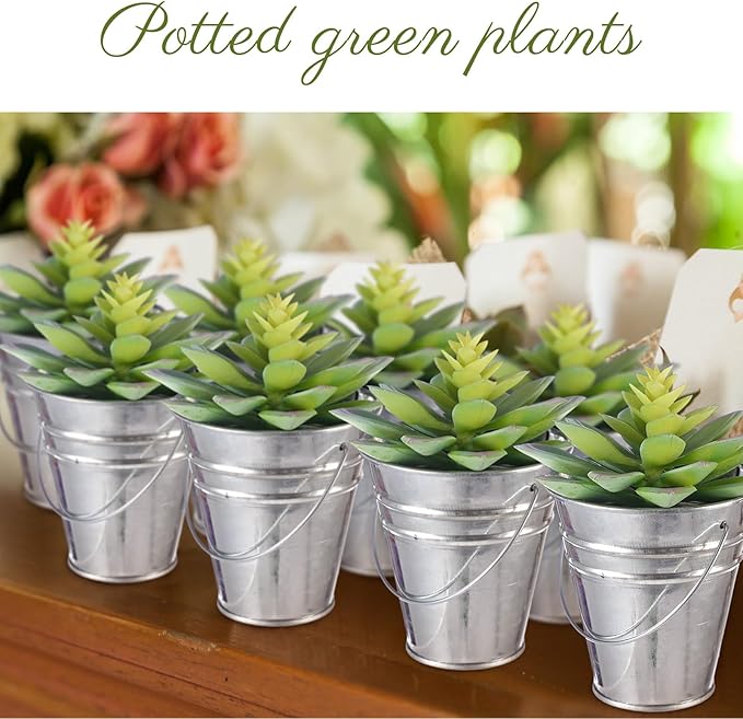 Sadnyy 12 Pcs 3.5in Small Metal Buckets with Handle, Mini Metal Pail Tin Galvanized Pail Container for Trick or Treat Flower Plant Craft Halloween Party Favors Garden Home Decoration (Silver)