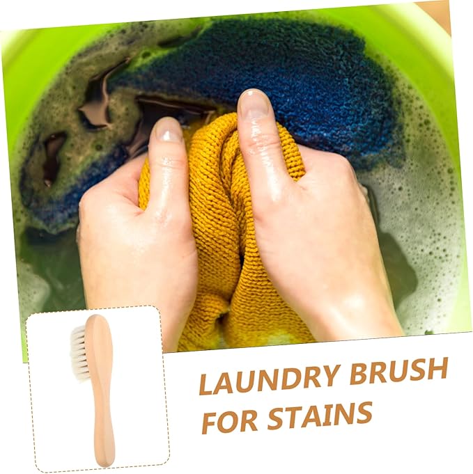 Homoyoyo Natural Boar Bristle Laundry Brush for Delicate Fabrics Soft Brush for Clothes Knitwear and Gentle Cleaning for Stubborn Stains