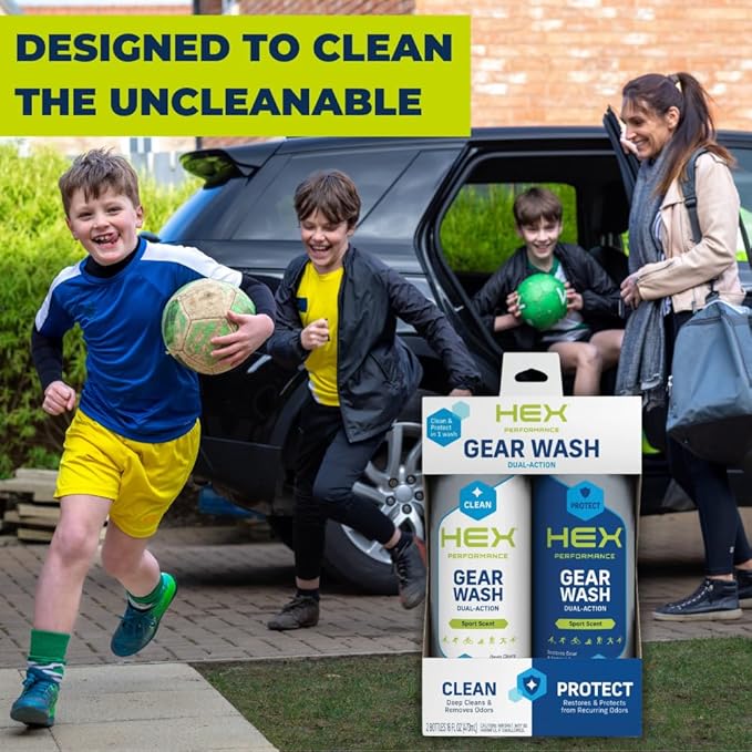 HEX Performance Sport Scent Dual Action Gear Wash, 16oz - Designed for Lacrosse Pads, Hockey Gear, Football Pads, Boxing Gloves, Compression Apparel, Outerwear, Wetsuits, Braces