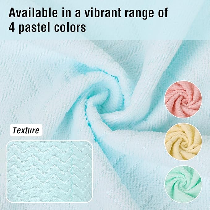 Microfiber Cleaning Cloths Roll, 75 Pack Tear Away Microfiber Towels Roll, 12" x 12" Lint Free Rags, Reusable Cleaning Cloths, Washable, Scratch Free,Ultra Absorbent Dish Rags(Blue Ripple)