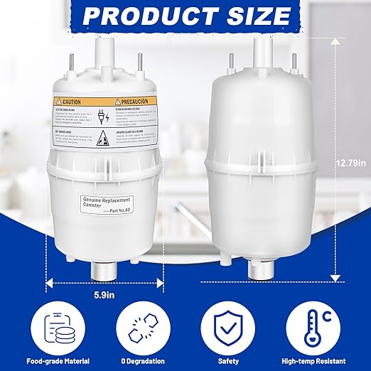 Upgrade 80 Canister Substitute for Aprilaire 80 Replacement Canister, 80 Steam Canister for Aprilaire 800 Replacement Canister OEM, Canister Part No. 80 for Aprilaire 800 801 865 866 Humidifier 1 Pack
