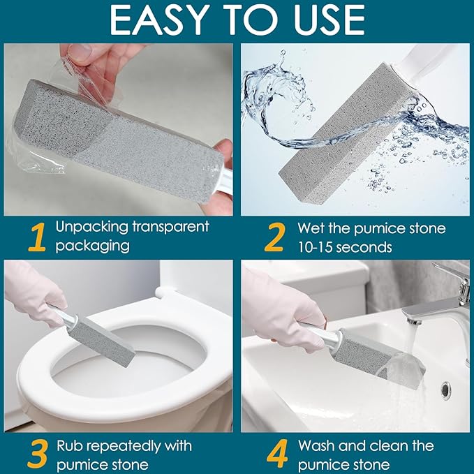 20 Pack Pumice Stone Toilet Bowl Cleaner Pumice Stone with Handle for Toilet Cleaning, Remove Limescale, Rust, Cleaning Supplies for Toilet, Pool, Bathroom, Sink