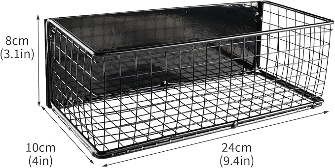 Magnetic Spray Bottle Holder,Spray Can Holder Wall Mount,Truck Tool Box Accessories,Metal Mesh Basket Organizer and Storage for Garage Home Workspace,Black