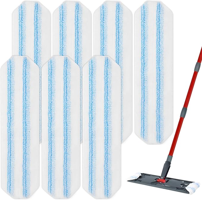 Mop Replacement Pads for Ocedar H2prO Flat Mop, 7 Pack Mop Refills for O-Cedar H2pro Flat Mop, Machine Washable Reusable Microfiber Mop Heads Replacements for Ocedar H2 Pro Mop