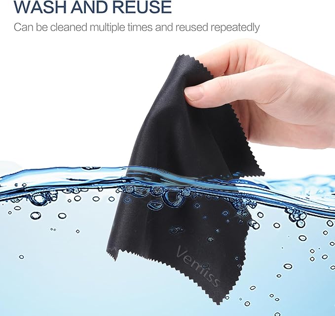 Vemeiss 18 Pack Microfiber Cleaning Cloths, Eyeglasses Cleaner Wipes, Lens Wipes for Sunglasses Camera Lenses Cell Phones Laptops and More (Color 2)
