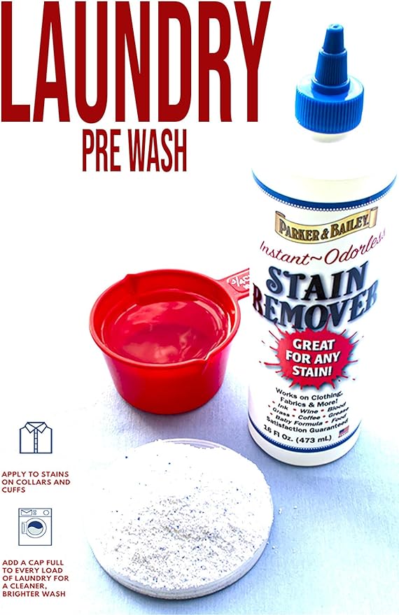 Parker and Bailey Stain Remover- Blood Stain Remover for Carpet, Clothes, Sheets and Mattress - Garment and Fabric Laundry Stain Remover - 16oz