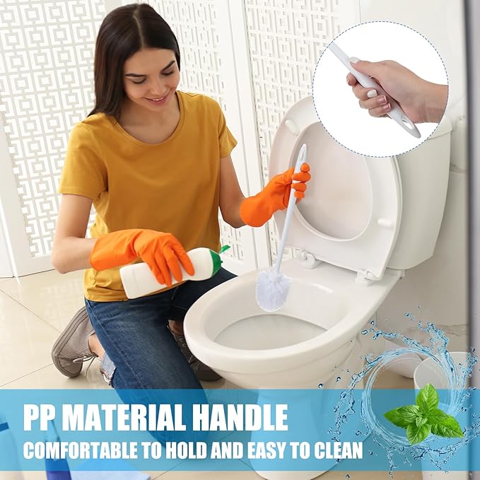 Tioncy 50 Pcs 14.2 Inch Toilet Brush Commercial Heavy Duty Toilet Bowl Cleaning Scrub Long Scrubber for Bathroom Cleaning Supplies