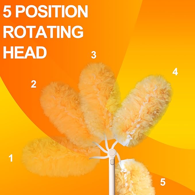 Duster Refills 50 Counts, 360° Heavy Duty Multi Surface Duster Refills for Cleaning, Compatible with Swiffer Dusters