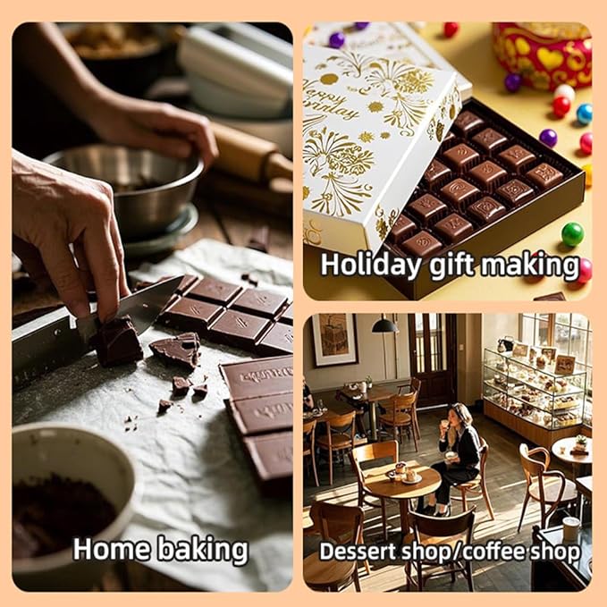 2-Pack 1 Inch Deep Large Silicone Chocolate Bar Molds with Scraper - Extra Deep & Thick Pistachio Chocolate Molds for and DIY Dubai Knafeh Chocolate