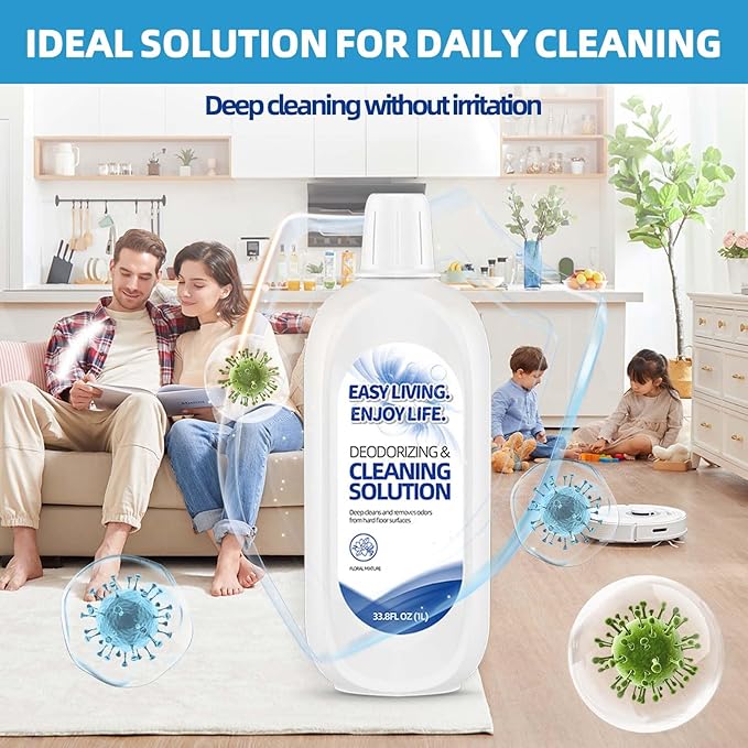 2L Floor Cleaning Solution for Tineco iFloor Series, FLOOR ONE S3 S5 S6 S7 Series, Floor Cleaner for Multiple Hard Floors, Cleaner Refill for All Wet Dry Vacuum Mop(33.8 OZ*2 Bottle)
