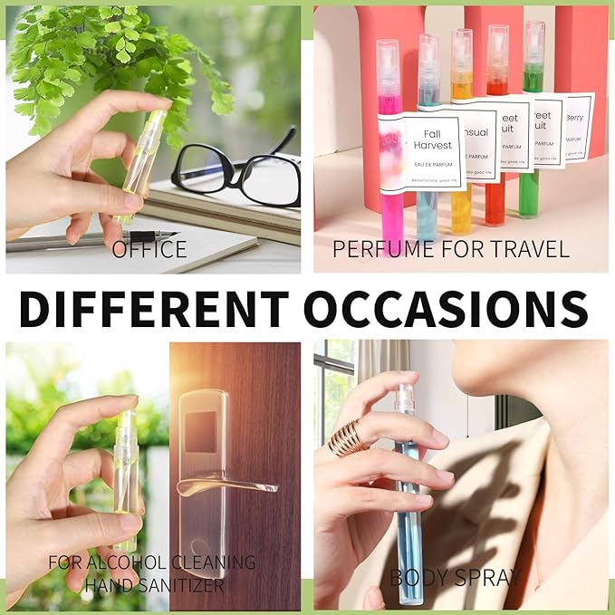 Teenitor 20Pcs Mini Spray Bottles, 10ml Mini Spray Bottles 5ml Mini Spray Bottles, Plastic Refillable Perfume Bottles Empty, Clear Travel Perfume Bottles Refillable