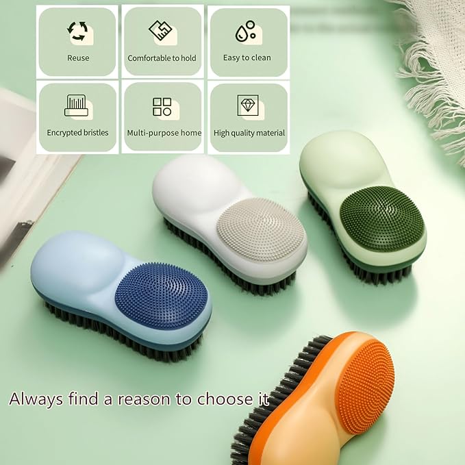 Two-Sided Laundry Stain Remover Brush, Soft Bristle for Scrubbing Out Tough Stains on Wool Cashmere Delicate Fabrics Knits Cotton Leather, Easy to Grip Hand Washing Clothes Brushes (White)