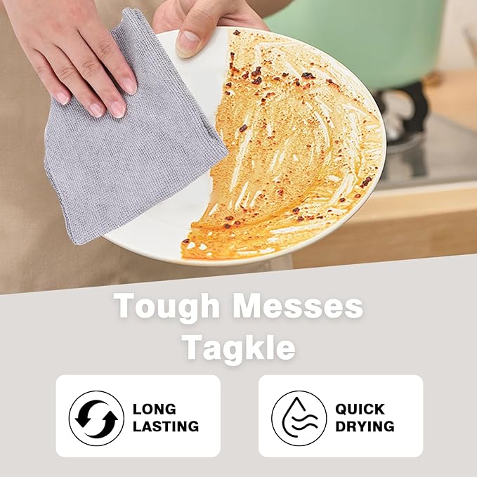 Microfiber Cloth Roll 75 Pack, 180GSM, Tear Away Microfiber Towels 12x12 Inch, Reusable Cleaning Rags for Car Detailing, Kitchen, Dishes, House Cleaning, Windows, Glass, Garage, Shop (Grey)