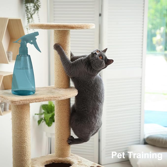 Spray Bottles 3-Pack, 16 Oz, Mist & Stream, Plastic Water Spray Bottle for Hair, Essential Oils, Plants, Cleaning Solutions, Cat Dog Correction Behavior - Empty Spray Bottles (Orange, Navy, Gray)