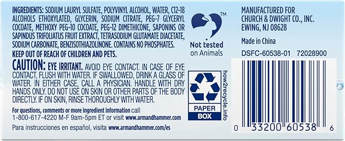 ARM & HAMMER Power Sheets Laundry Detergent, Fragrance Free, Dermatologist Tested Concentrated Laundry Detergent Sheets, 50 Count, up to 100 Small Loads
