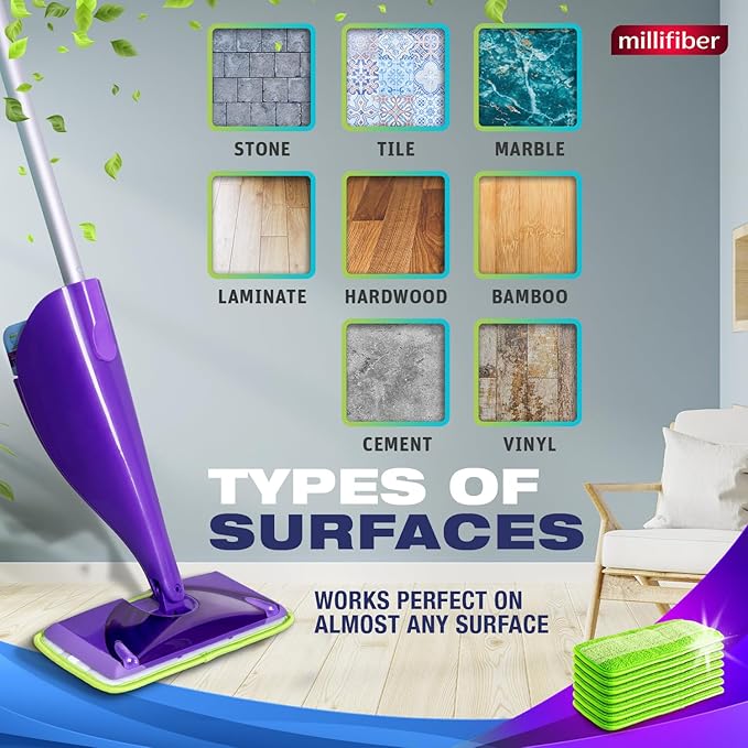 Reusable Mop Pads Compatible with Swiffer WetJet (4 Pack) - Microfiber Mop Refill for Wet Mopping Cloths - Hardwood Floor Cleaning Spray Pads Reusable Replacements - Green