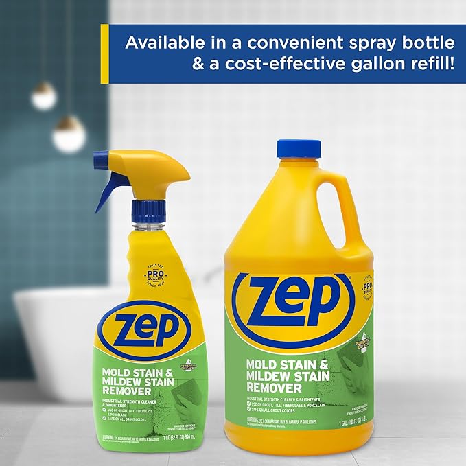 Zep Mold Stain and Mildew Stain Remover 1 Gallon (Case of 2) ZUMILDEW128 - Professional Strength No Scrub Formula