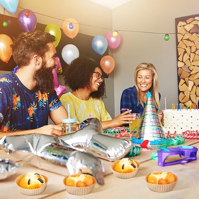 Uiifan Disposable Round Cupcake Liners Paper Baking Cups Wrappers Cupcake Paper Microwave Oven Safe Bakeware Mold for Snacks Cakes(Brown,50 Pcs)