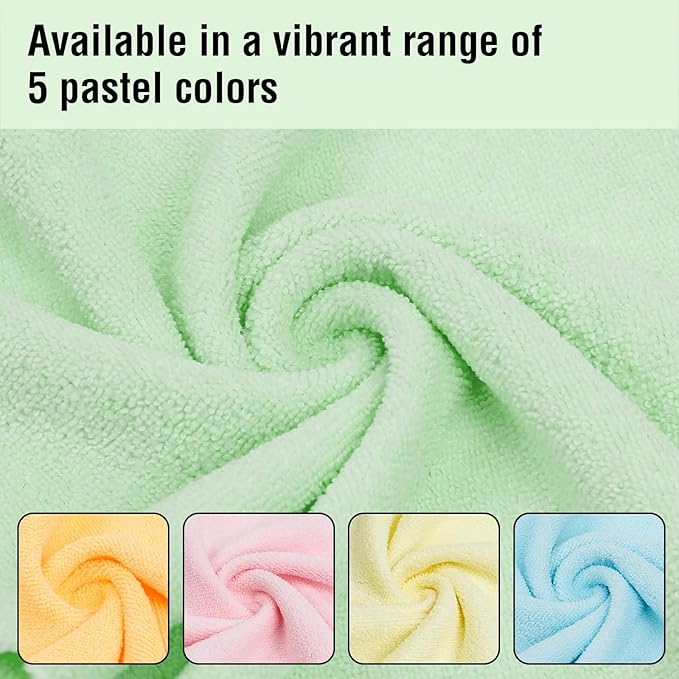 Microfiber Cleaning Cloths Roll, 75 Pack Tear Away Microfiber Towels Roll, 12" x 12" Lint Free Rags, Reusable Cleaning Cloths, Washable, Scratch Free,Ultra Absorbent Dish Rags(Green)