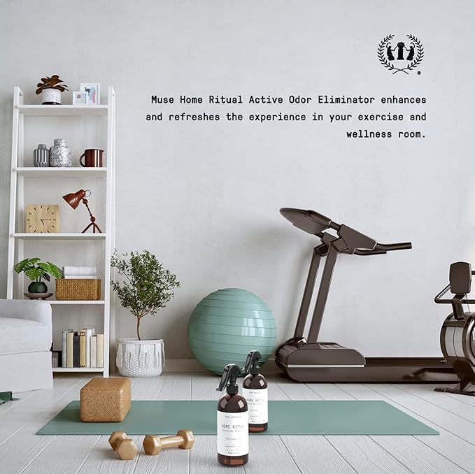 Muse Apothecary Home Ritual Active Odor Eliminator Spray - Furniture Deodorizer Spray & Bathroom Odor Eliminator for Home - Essential Oil Air Freshener - 8oz, Ocean Air