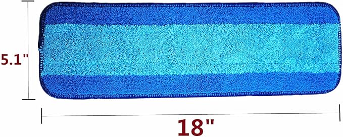 18" Microfiber Mop Replacement Pads for Dry/Wet Mop Floor Cleaning Pad Compatible with Bona Floor Care System (5 Pack)