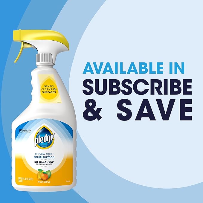 Pledge pH-Balanced Multisurface Cleaner Spray for Everyday Care, Fresh Citrus Scent, 25oz