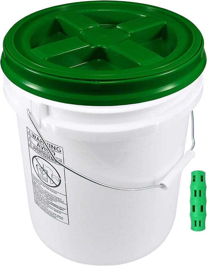 100 mil Extra Heavy Duty 20 Liter (5.28 Gallon) Bucket with Gamma Seal Lid (Green)