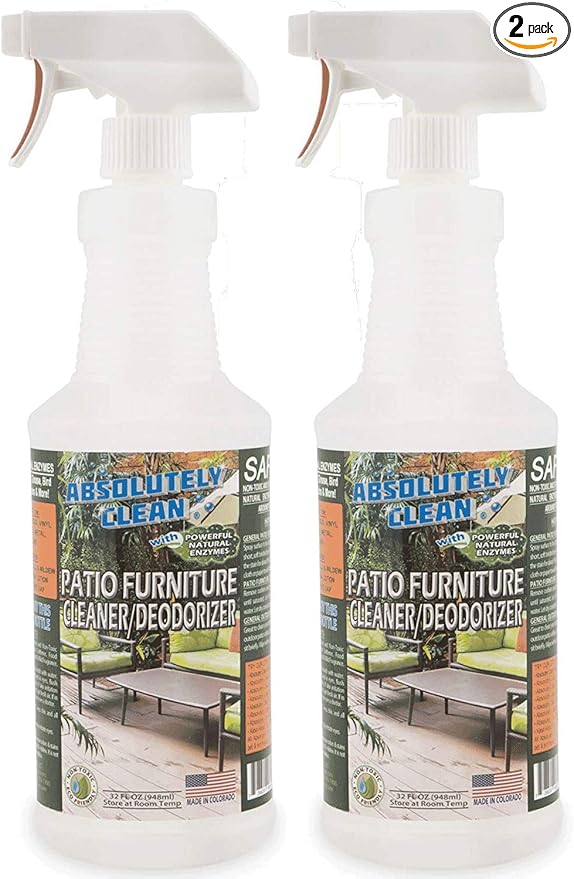 Amazing Patio Furniture Cleaner - Natural Enzymes Easily Remove Dirt, Bird Droppings, Food Stains and More from Your Outdoor and Patio Furniture - USA Made