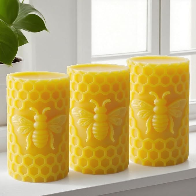 Honeycomb Cylinder Flower Succulent Peony Cylinder Candle & Resin Mold - Resin Casting Silicone Molds for Home Decor & Candle Making Wave Spiral Mold