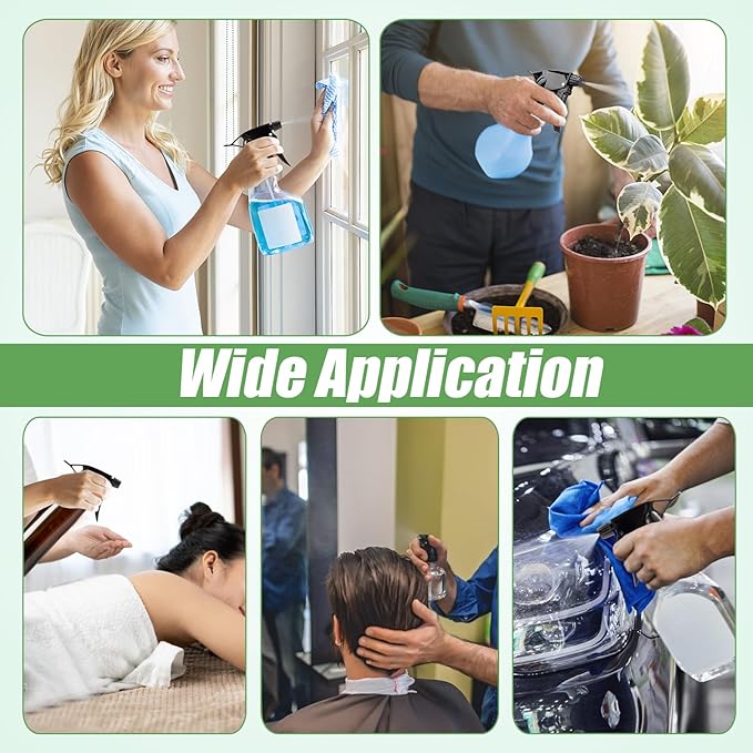 6pcs Spray Bottle Replacement Nozzle- Reusable Heavy Duty Mist Spray & Stream Sprayer Replacement Tops Fit Standard 28/400 Neck 32oz, 16oz, 8oz Bottles for Home Office Cleaning Household Gifts, Black