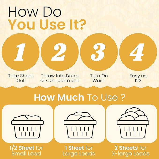 Laundry Detergent Sheets with Plant Powered Stain-Fighting Enzymes - 60 Loads - Concentrated Liquidless Laundry Soap Sheets - Home and Travel Laundry Detergent - Fresh Linen