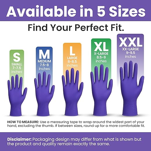 SafeWay Nitrile Gloves, 200 Ct, Medium, Powder-Free, Latex-Free, All-Purpose, Professional Disposable Gloves with Textured Fingertips for Medical Use, Food Prep, Cleaning, Tattoo & More