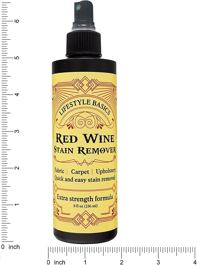 Red Wine Stain Remover Spray Cleaner 8oz | For Clothes, Carpet, Tablecloth, Fabric, Upholstery, Laundry | Fast, On-the-Go Wine Spot Treatment