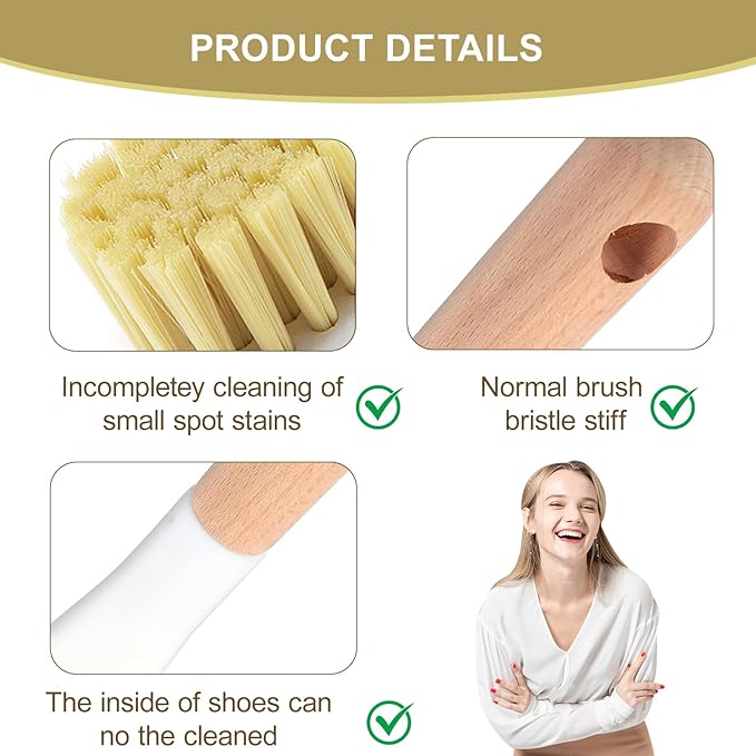 Soft Bristle Laundry Brush for Stain Removal, Multi-Purpose Scrub Brushes for Cleaning Clothes and Shoes, Portable Stain Brush with Long Handle, Suitable for Laundry and Fabric Care