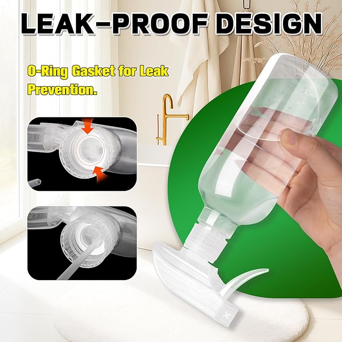 DIYSELF Spray-Bottle-Nozzle-Replacement, Universal Spray Bottle Top for Plastic Glass Bottles, Adjustable Trigger Sprayer, 24 Pcs Spray Nozzle Heads for Cleaning, Commercial Use, Chemical Resistant