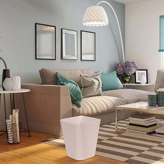 ZXJ Small Trash Can - Waste Basketbin - 1.8 Gallon - Khaki - Bathrooms, Laundry Room, Kitchens, Offices