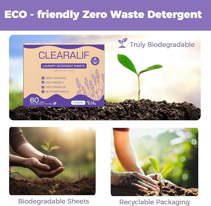 CROS 180 Loads Laundry Detergent Sheets Fresh Lavender Scent, for Travel, Home, Apartment,Dorm, Laundry Detergent Strips Eco Friendly, Hypoallergenic, Liquidless Washing Supplies