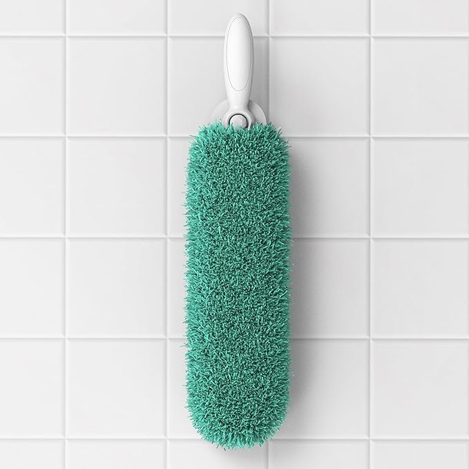 Microfiber Duster with Handle and Washable Duster Head, Dusters for Cleaning,Green, Reusable Cleaning Tool,2PCS