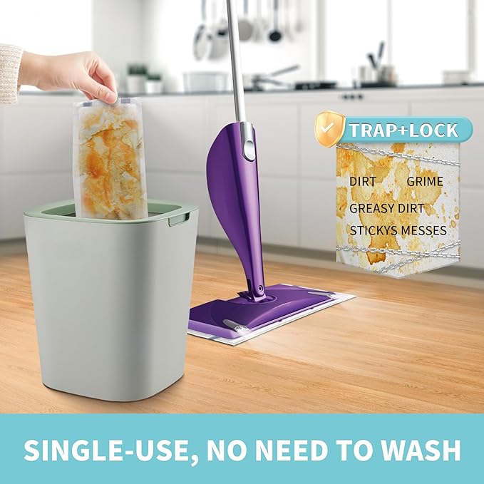 AIR U+ Disposable Mop Pad Refills for Swiffer Wet Jet Mops, Thickned and Absorbent Wet Pads Refill, 60 Count